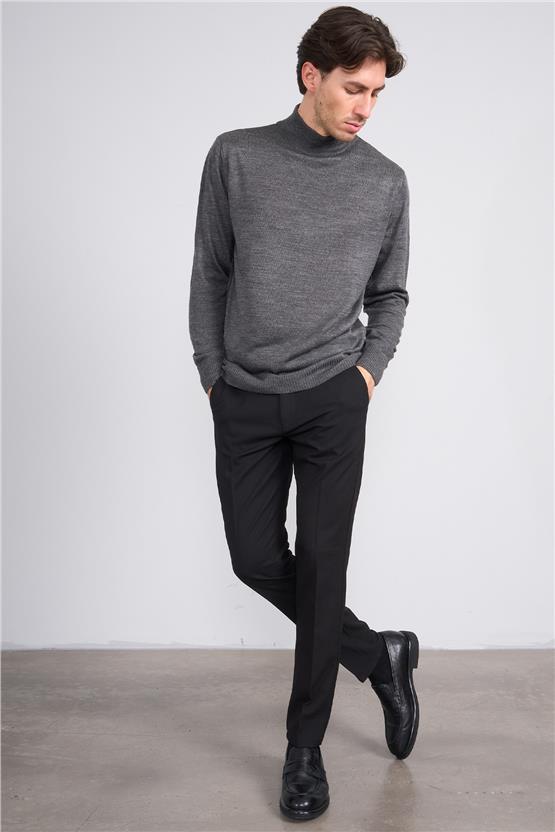 Erpant 9 Siyah Erkek Poliviskon Gabardin Slim Pantolon