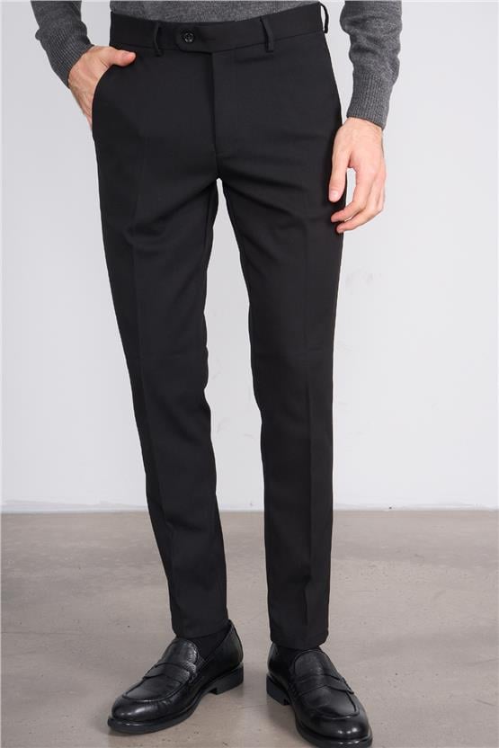 Erpant 9 Siyah Erkek Poliviskon Gabardin Slim Pantolon