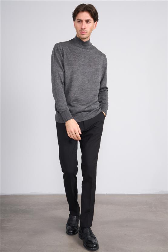 Erpant 9 Siyah Erkek Poliviskon Gabardin Slim Pantolon