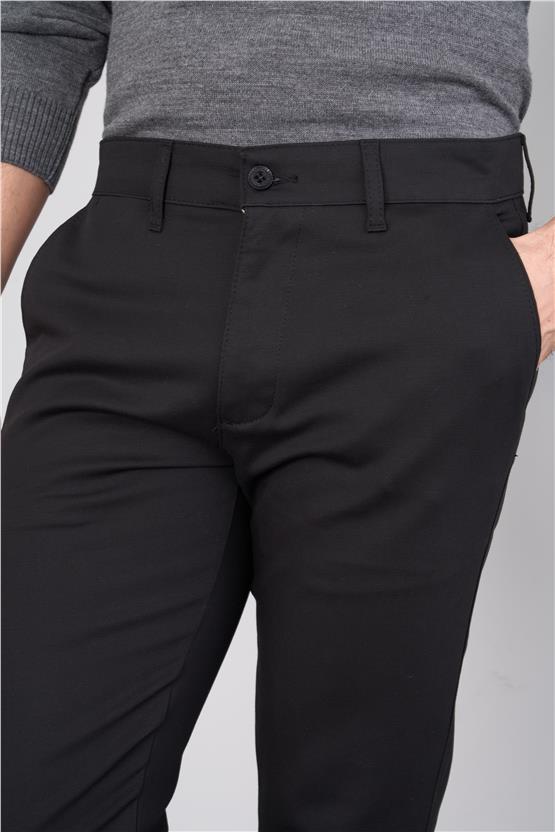 Erpant Slim Fit Gabardin Siyah Pantolon