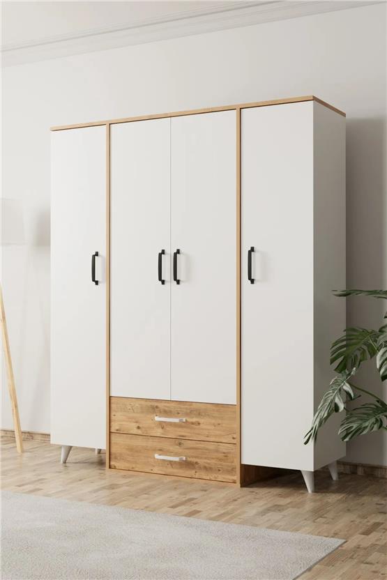 Evdemo Aden 4 Kapak 2 Çekmeceli Gardırop