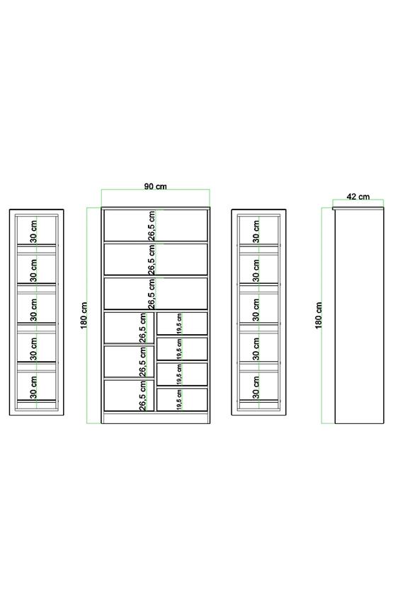Evdemo Art 2 Kapaklı Erzak Kiler Mutfak Dolabı Atlantik Çam