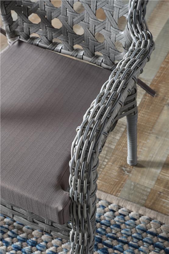 Evdemo Ayaz 2 Kişilik Rattan Bahçe Balkon Mutfak Masa Takımı Açık Gri