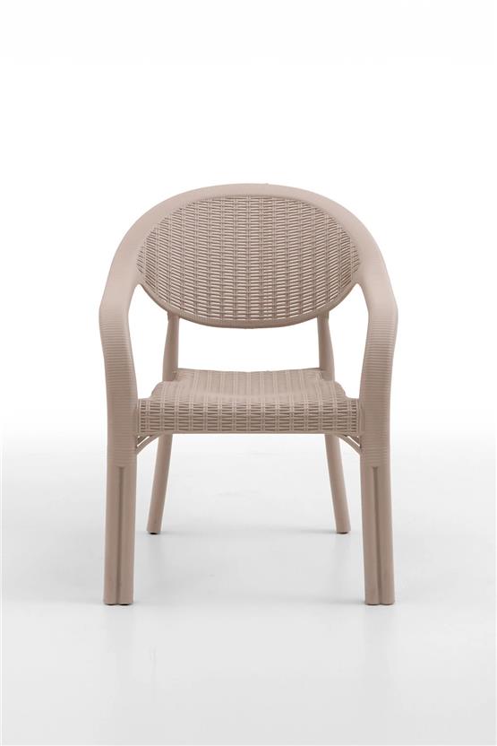 Evdemo Bamboo 2li Rattan Sandalye Cappuccino