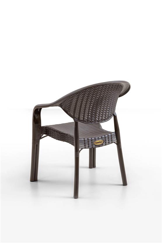 Evdemo Bamboo 2li Rattan Sandalye Kahve