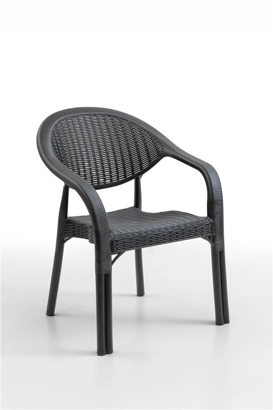 Evdemo Bamboo 2li Rattan Sandalye Siyah