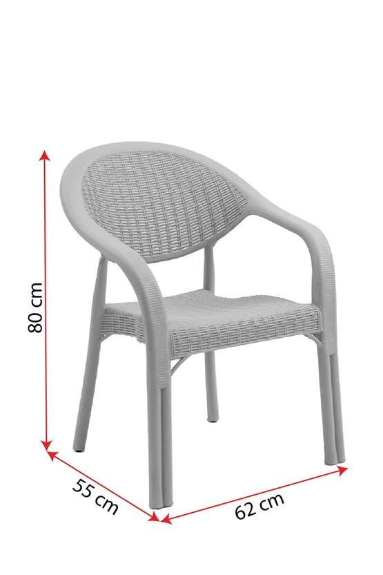 Evdemo Bamboo 4 Kişilik Rattan Masa Sandalye Takımı Cappuccino