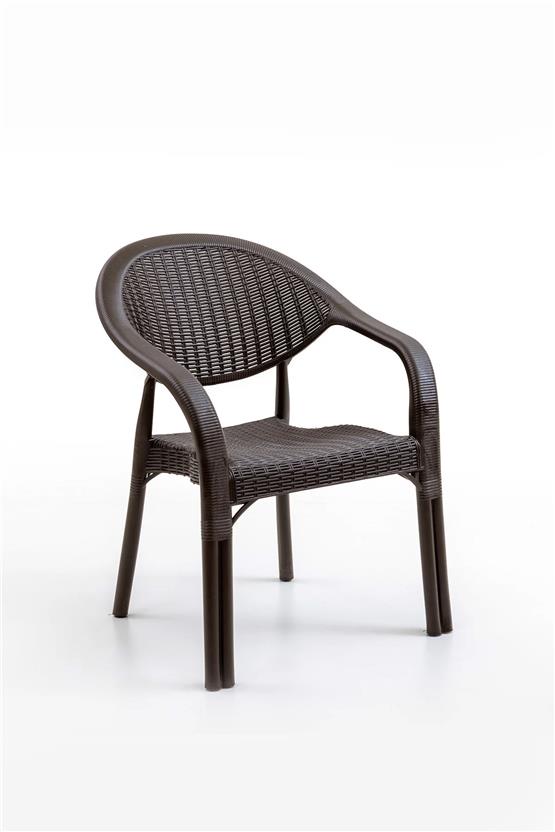 Evdemo Bamboo 4lü Rattan Sandalye Kahve