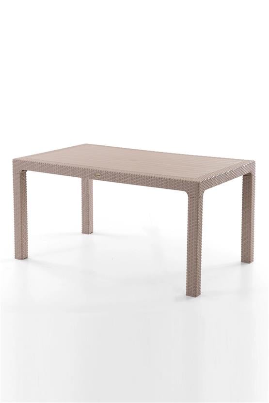 Evdemo Bamboo 6 Kişilik Rattan Masa Sandalye Takımı Cappuccino