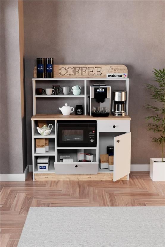 Evdemo Barista Kahve Köşesi Çok Amaçlı Dolap Atlantik Çam