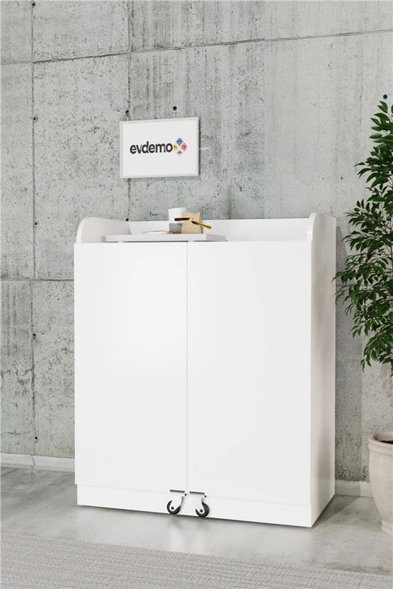 Evdemo Derin 2 Kapaklı Erzak Kiler Dolabı Beyaz