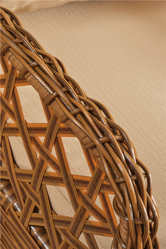 Evdemo Duru 4 Kişilik Rattan Bahçe Balkon Mutfak Masa Takımı Kahve