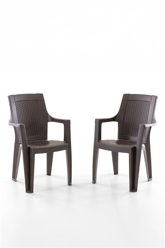 Evdemo Efes 2 Kişilik Rattan Masa Sandalye Takımı Kahve