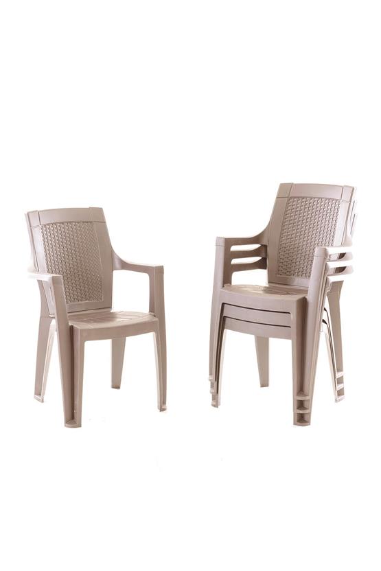 Evdemo Efes 4lü Rattan Sandalye Cappuccino