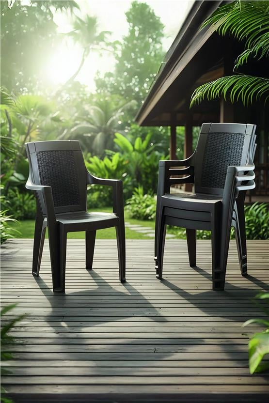 Evdemo Efes 4lü Rattan Sandalye Kahve