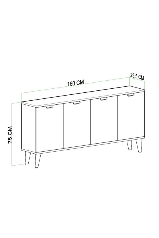 Evdemo Elegant 4 Kapaklı Dekoratif Konsol Barok Ceviz Beyaz