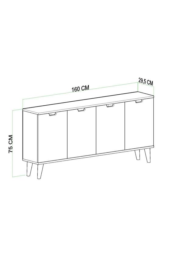 Evdemo Elegant 4 Kapaklı Dekoratif Konsol Beyaz