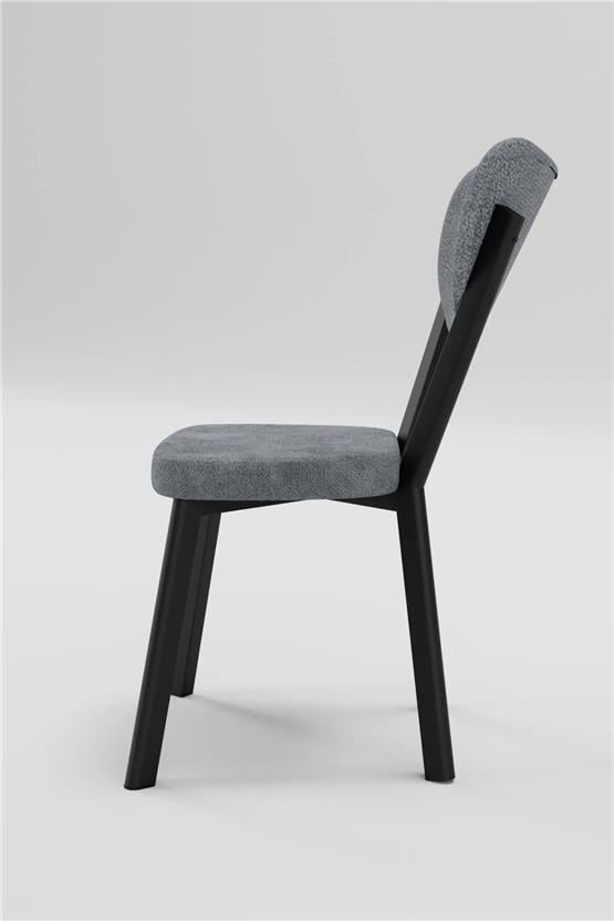 Evdemo Elma Tekli Mutfak Yemek Masası Sandalyesi Gri