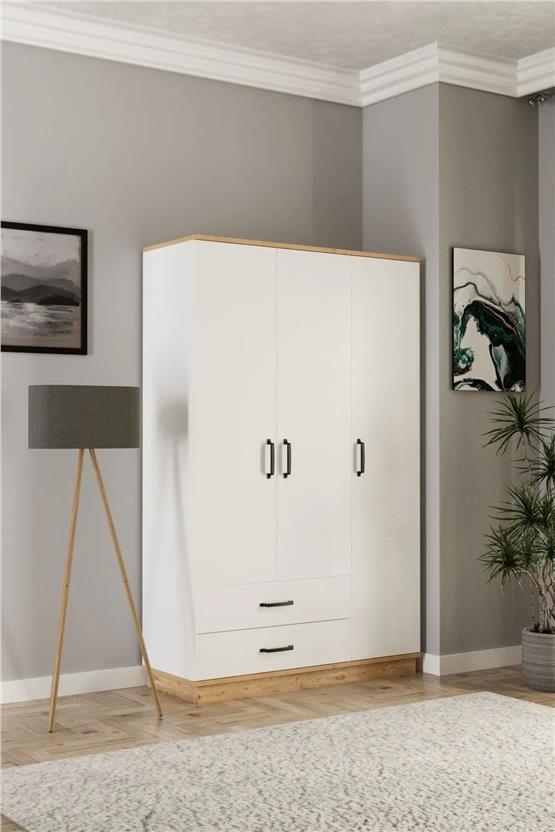 Evdemo Erna 3 Kapak 2 Çekmeceli Gardırop Atlantik Çam