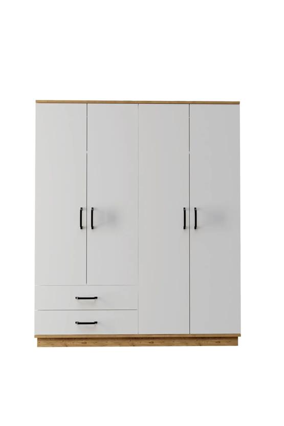 Evdemo Erna 4 Kapak 2 Çekmeceli Gardırop Atlantik Çam