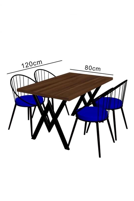 Evdemo Eylül 4 Kişilik Mutfak Masası Takımı Beyaz Sarı