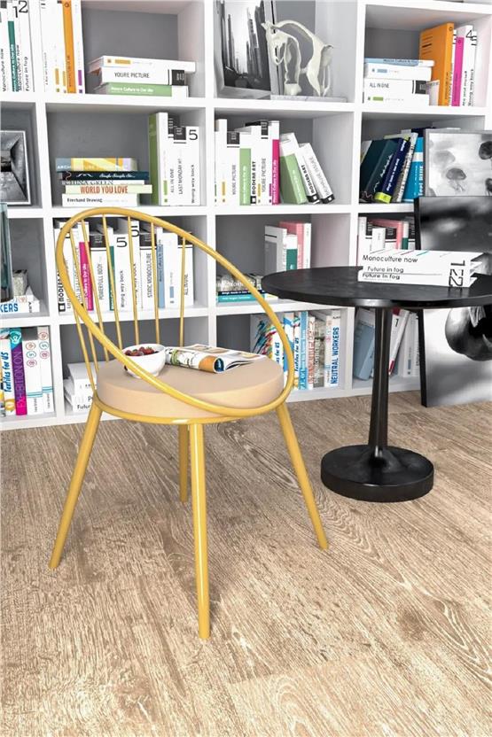 Evdemo Eylül Metal Tel Sandalye Altın Sarısı