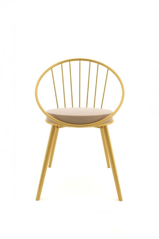 Evdemo Eylül Metal Tel Sandalye Altın Sarısı
