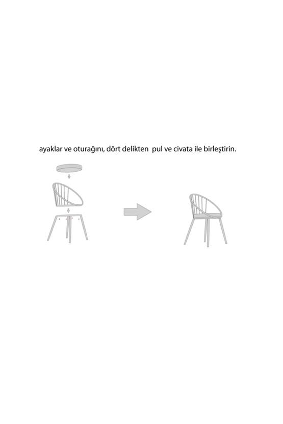 Evdemo Eylül Metal Tel Sandalye Antrasit Gri