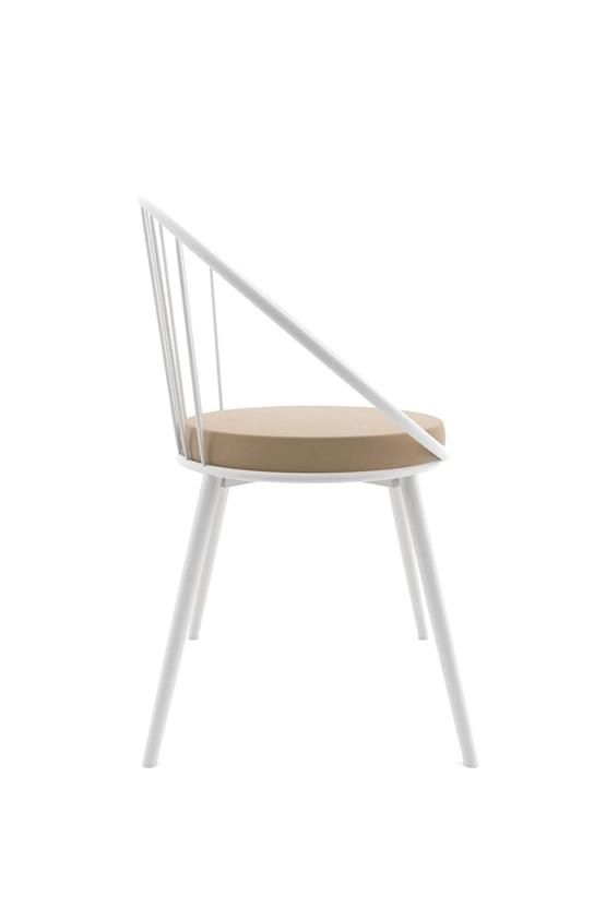 Evdemo Eylül Metal Tel Sandalye Beyaz Kahve