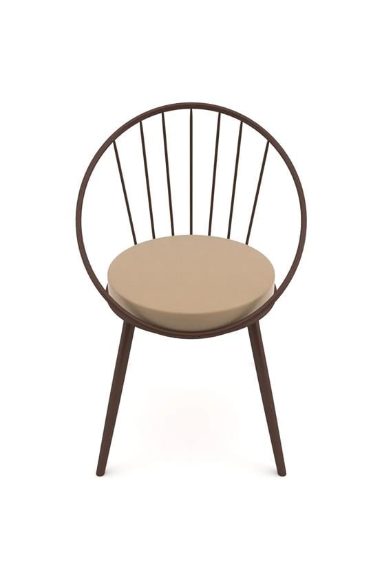 Evdemo Eylül Metal Tel Sandalye Kahve