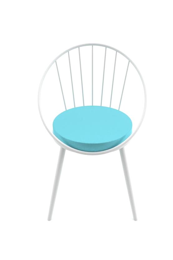 Evdemo Eylül Metal Tel Sandalye Turkuaz