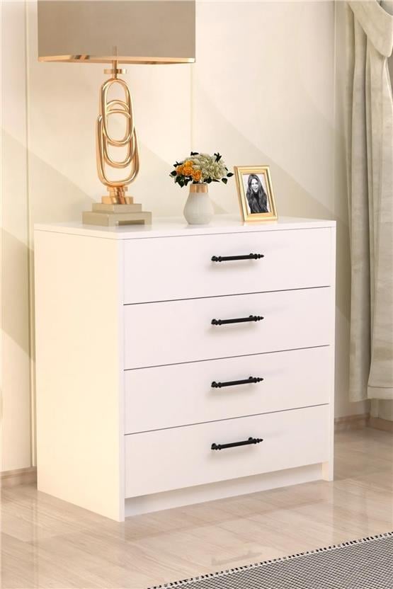Evdemo Fiona 4 Çekmeceli Şifonyer Beyaz