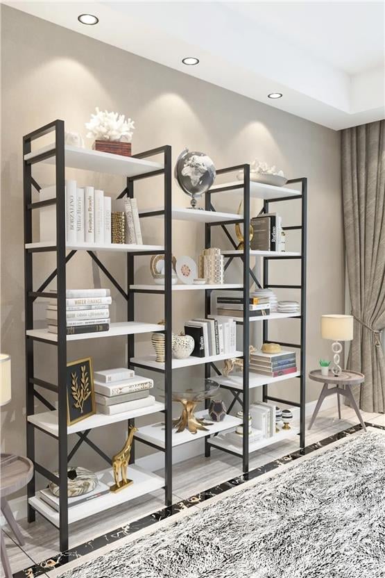 Evdemo Gada Metal Kitaplık Beyaz