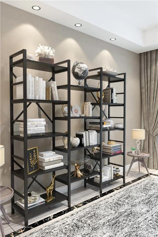 Evdemo Gada Metal Kitaplık Siyah