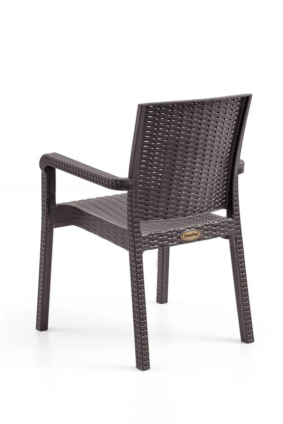 Evdemo King 2li Rattan Sandalye Kahve