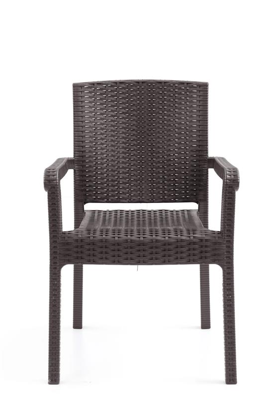 Evdemo King 2li Rattan Sandalye Kahve