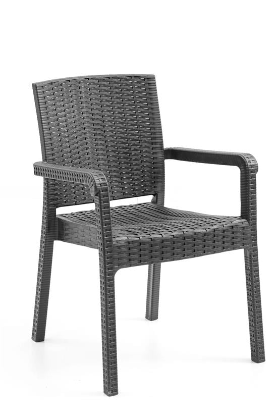 Evdemo King 2li Rattan Sandalye Siyah