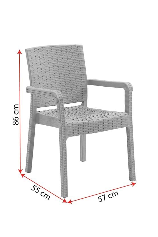 Evdemo King 4lü Rattan Sandalye Siyah