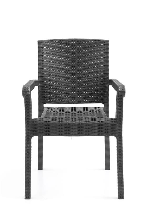 Evdemo King 4lü Rattan Sandalye Siyah