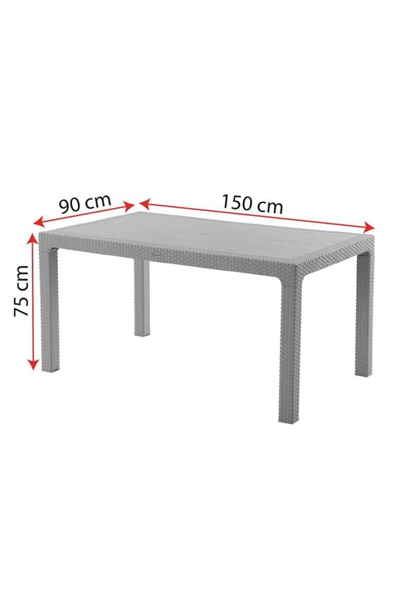 Evdemo King 6 Kişilik Rattan Masa Sandalye Takımı Kahve