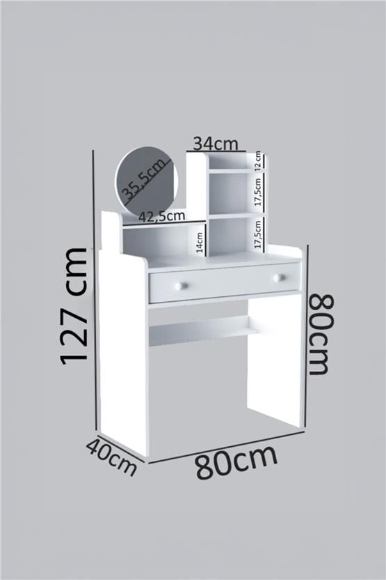Evdemo Kumru Tabureli Makyaj Masası