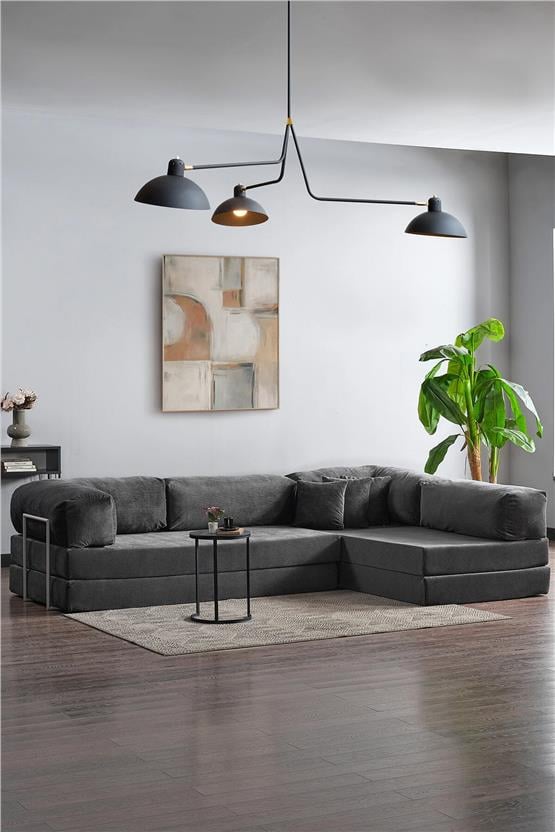 Evdemo Legom Petek Aktivite Koltuğu Yatak Olabilen Çok Amaçlı Kanepe L Koltuk Antrasit