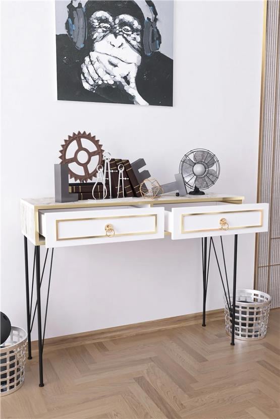 Evdemo London Lüx Dresuar Beyaz Mermer