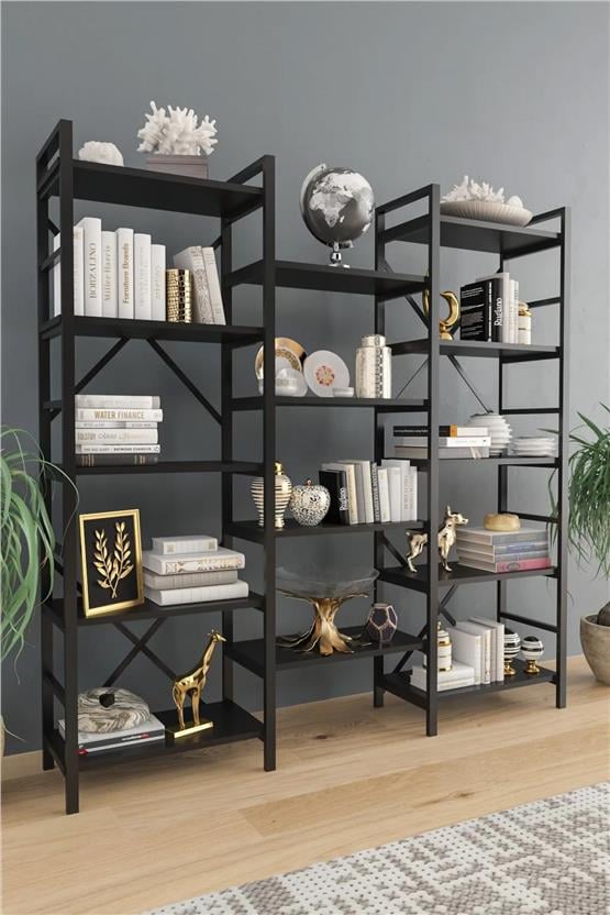 Evdemo Oertha Kitaplık - Siyah