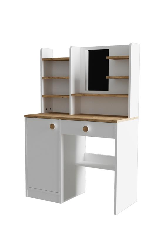 Evdemo Orkide Makyaj Masası Beyaz Atlantik Çam