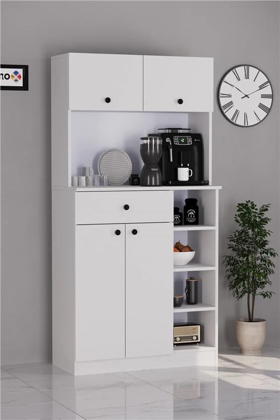 Evdemo Pera Kahve Köşesi Çok Amaçlı Dolap Beyaz
