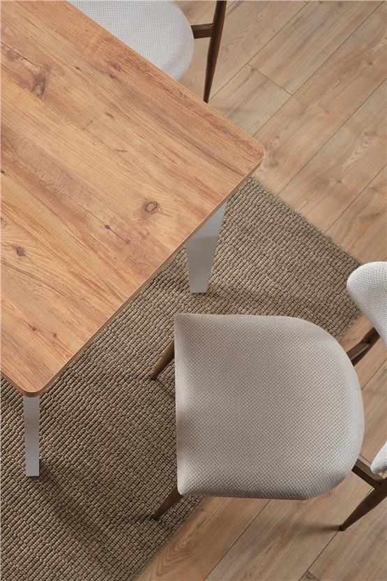 Evdemo Polo 4 Kişilik Mutfak Yemek Masası Takımı Krem