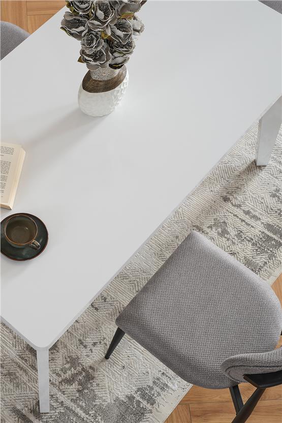 Evdemo Polo 6 Kişilik Mutfak Yemek Masası Takımı Gri