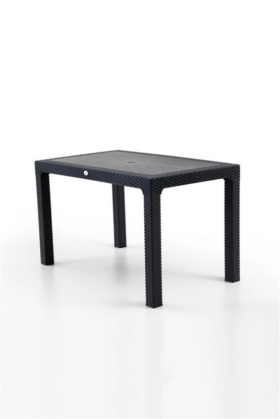 Evdemo Rattan 75x125 cm Masa Siyah