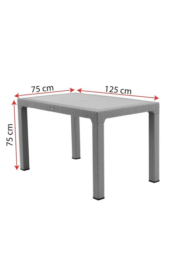 Evdemo Rattan 75x125 cm Masa Siyah